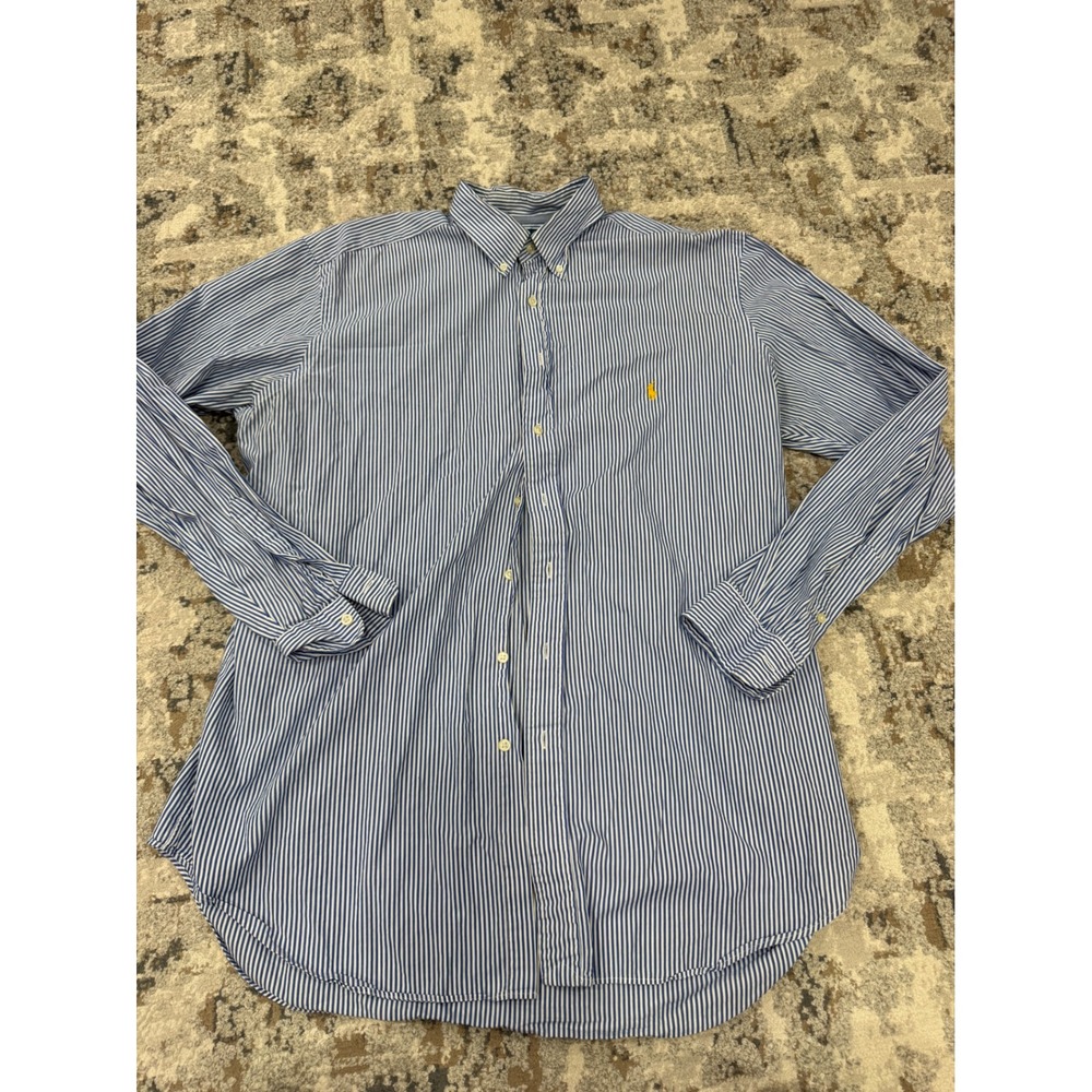 Ralph Lauren Mens XLT Tall Classic Fit Striped Button Down Blue White‎ Preppy